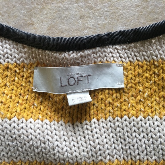 Cropped Sleeve Striped Cotton Sweater - Picture 3 of 5